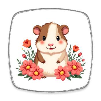guinea pig - Square fridge magnet - white - Front