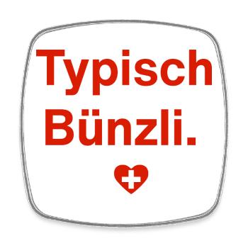 Typisch Bünzli. – Schweizer Minimal-Design - Viereckiger Kühlschrankmagnet - Weiß - Vorne
