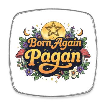 Born Again Pagan - Square fridge magnet - white - Front