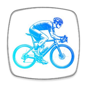 Gift idea for a road bike with road bike - Square fridge magnet - white - Front