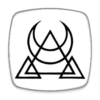Black symbol of the Egyptian pyramids - Square fridge magnet - white - Front