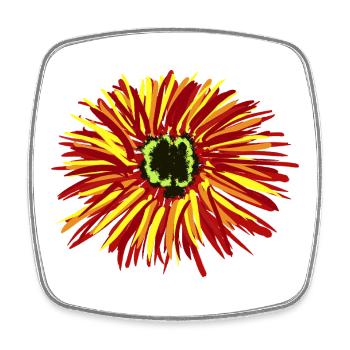 Flowers Blossom Flower - Square fridge magnet - white - Front