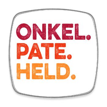 Onkel Pate Held - Viereckiger Kühlschrankmagnet - Weiß - Vorne