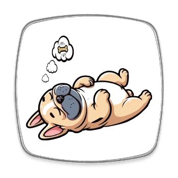French Bulldog Frenchie Frenchie Owner - Square fridge magnet - white - Front