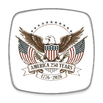 Amerika 250 Jahre 1776–2026 Vintage Patriotic Eagl - Viereckiger Kühlschrankmagnet - Weiß - Vorne