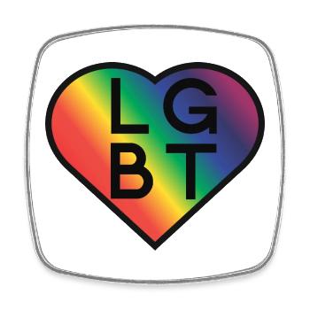 LGBT Rainbow Heart Pride Design - Viereckiger Kühlschrankmagnet - Weiß - Vorne