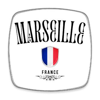 Marseille-Souvenir, elegantes Design Marseille - Viereckiger Kühlschrankmagnet - Weiß - Vorne