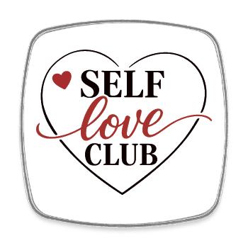 Self Love Club Shirt Self Care Aesthetic Women - Viereckiger Kühlschrankmagnet - Weiß - Vorne