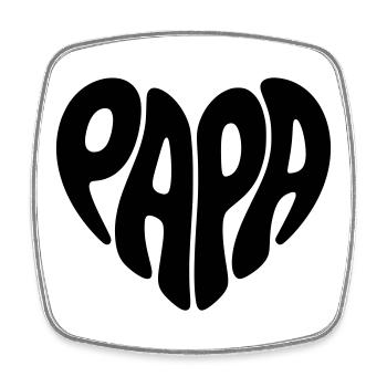 Papa - Viereckiger Kühlschrankmagnet - Weiß - Vorne