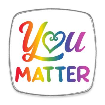 You Matter Rainbow LGBTQ Pride Quote Design - Viereckiger Kühlschrankmagnet - Weiß - Vorne