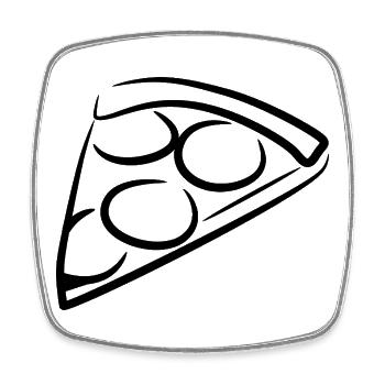 Pizza - Square fridge magnet - white - Front