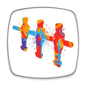 Foosball table colorful foosball table children's table football - Square fridge magnet - white - Front