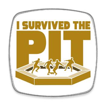 I Survived the Pit - Square fridge magnet - white - Front