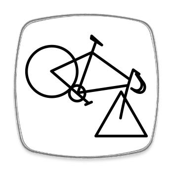 tri-cycle - Square fridge magnet - white - Front
