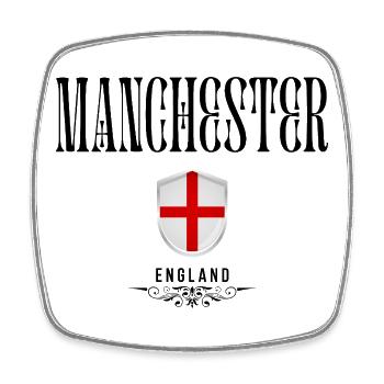 Manchester Souvenir, elegant Manchester design - Square fridge magnet - white - Front