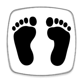 Baby Feet T-Shirt – Baby Footprint Love - Viereckiger Kühlschrankmagnet - Weiß - Vorne