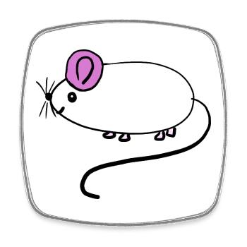 Mouse Rat Rodent Kids Baby - Square fridge magnet - white - Front