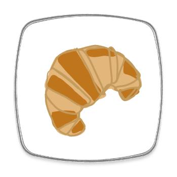 Croissant Illustration Frühstücksdesign - Viereckiger Kühlschrankmagnet - Weiß - Vorne