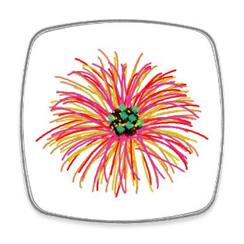 Fleurs Fleurs Jardin Flore Nature - Magnet carré - blanc - Devant