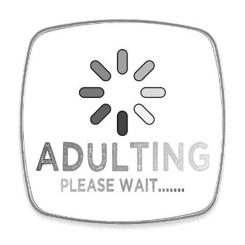 Adulting lädt bitte warten Lustig sarkastisch - Viereckiger Kühlschrankmagnet - Weiß - Vorne