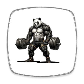 Panda Strength – Bodybuilding Design - Viereckiger Kühlschrankmagnet - Weiß - Vorne