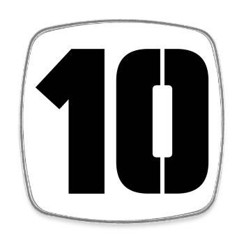 10 - Viereckiger Kühlschrankmagnet - Weiß - Vorne