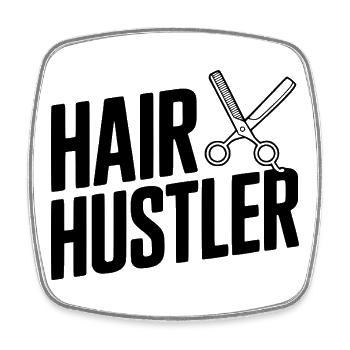 Hair Hustler - Square fridge magnet - white - Front