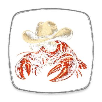 Crawfish Cowboy Cajun Meeresfrüchte Crawfish Cowbo - Viereckiger Kühlschrankmagnet - Weiß - Vorne