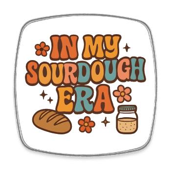 Backen Bäckerin Sauerteig In My Sourdough Era - Viereckiger Kühlschrankmagnet - Weiß - Vorne