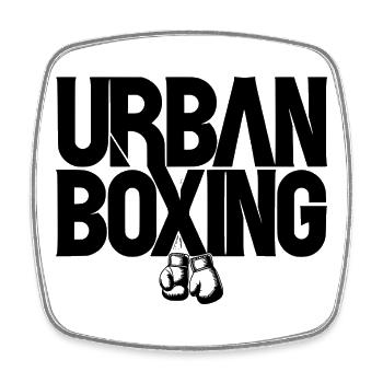 Boxing - Viereckiger Kühlschrankmagnet - Weiß - Vorne