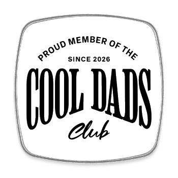 Cool dads club - Stolzes Mitglied - Papa 2026 - Viereckiger Kühlschrankmagnet - Weiß - Vorne