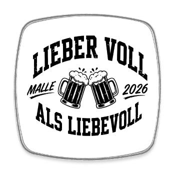 Malle 2026 Mieux que d’aimer Majorque 2026 - Magnet carré - blanc - Devant