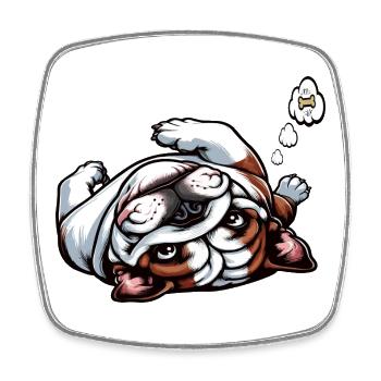 English Bulldog Bully Bully Owner Bullyfan - Square fridge magnet - white - Front