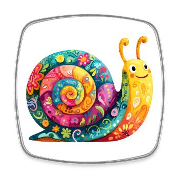 Colourful spiral - Square fridge magnet - white - Front