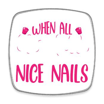 Nail Designer Nail Designer Cosmetics Nail Salon - Square fridge magnet - white - Front