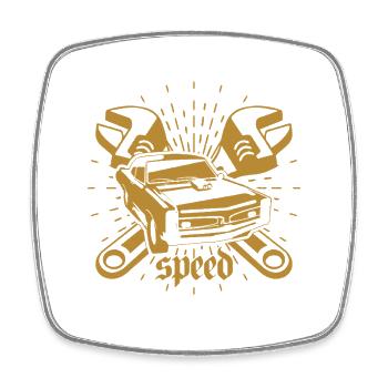 Workshop Speed Screwdriver Mechanic Power Art - Square fridge magnet - white - Front