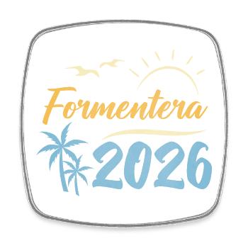 Formentera 2026 - Viereckiger Kühlschrankmagnet - Weiß - Vorne