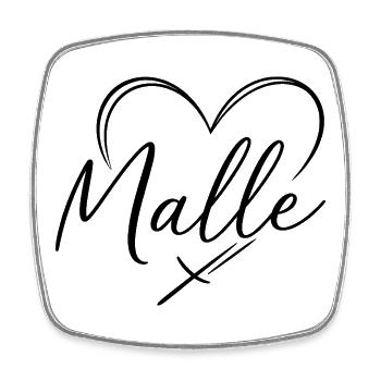 Malle Heart Lettering - Square fridge magnet - white - Front
