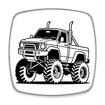 Monster Truck - Square fridge magnet - white - Front