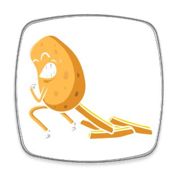 Peppy Peanut Sprint - Viereckiger Kühlschrankmagnet - Weiß - Vorne