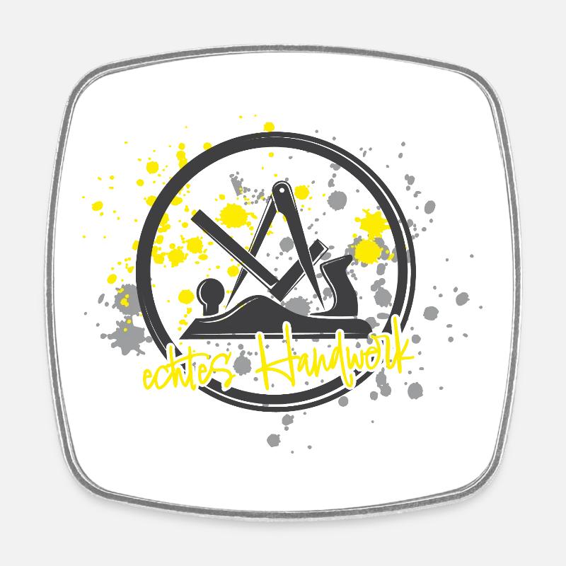Schreiner Stolz gris-jaune petit - Magnet carré - blanc