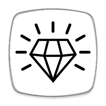 diamond - Square fridge magnet - white - Front