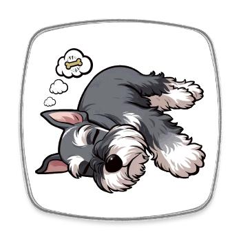 Schnauzer Riesenschnauzer Schnauzerbesitzer - Viereckiger Kühlschrankmagnet - Weiß - Vorne