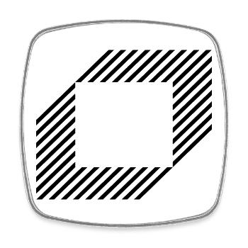 Geometric square out of lines design - Square fridge magnet - white - Front
