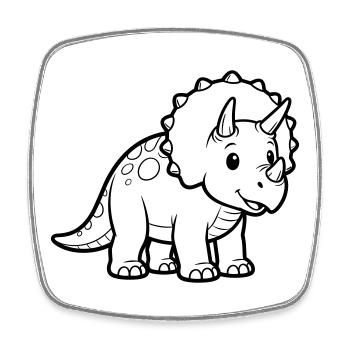 Baby Triceratops - Square fridge magnet - white - Front