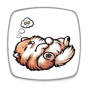 Pomeranian Pomeranian Pomeranian Spitz Dog Miniature Spitz Holder - Square fridge magnet - white - Front