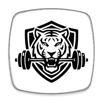 Tiger - Viereckiger Kühlschrankmagnet - Weiß - Vorne