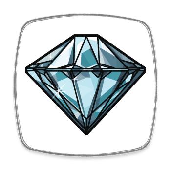 Diamant Symbol - Viereckiger Kühlschrankmagnet - Weiß - Vorne