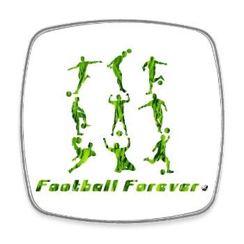 Silhouetten des Fussballer Football forever - Viereckiger Kühlschrankmagnet - Weiß - Vorne