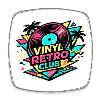 Vinyl Retro Club Neon - Magnet carré - blanc - Devant